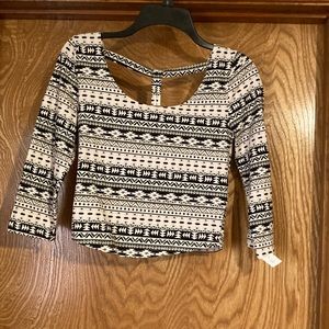 Charlotte Russe Black and White Patterned Top